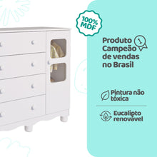 Cômoda de Bebê Infantil 1 Porta com Janela 4 Gavetas 100% MDF - Imagem 7