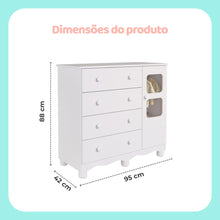 Cômoda de Bebê Infantil 1 Porta com Janela 4 Gavetas 100% MDF - Imagem 8