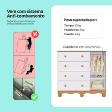 Quarto de Bebê Completo com Berço Americano Ben 3 Em 1 Cômoda Uli 4 Gavetas 100%MDF - Imagem 6