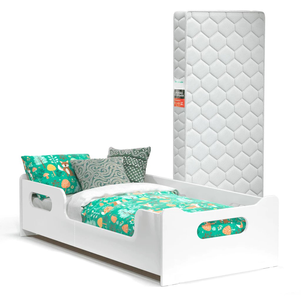 Cama Infantil Montessoriana Baixa Com Colchão Incluso Juvenil Quarto Criança Menina Menino Encanto