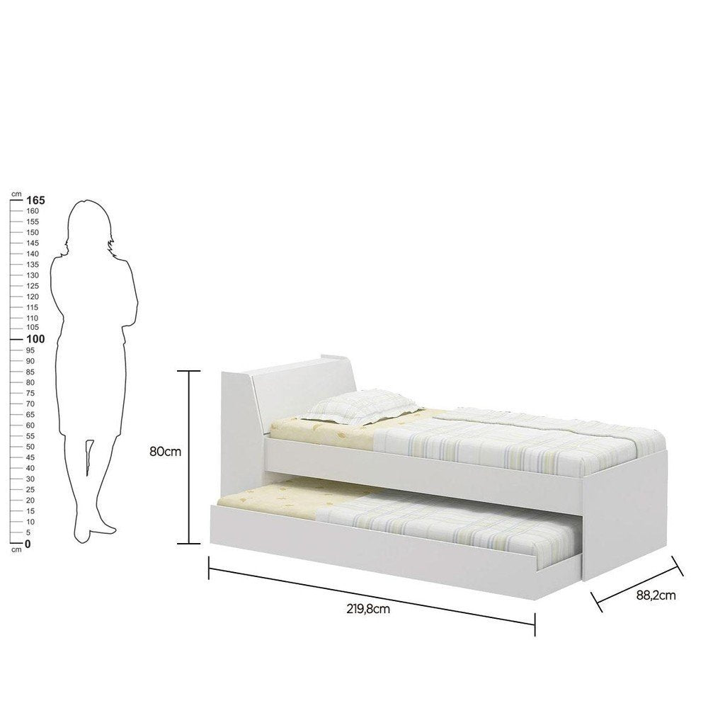 Cama Solteiro Bicama Ditália Branco - Imagem 5