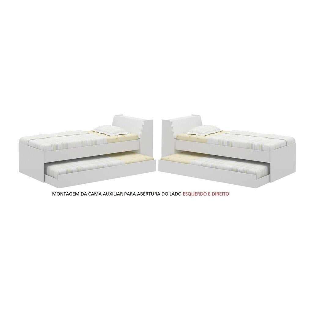 Cama Solteiro Bicama Ditália Branco - Imagem 6