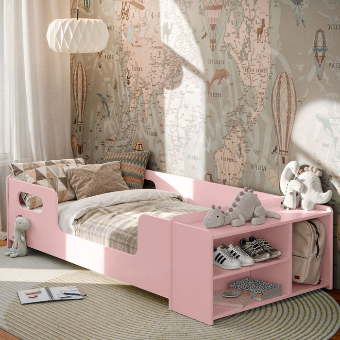 Cama Infantil Montessoriana Baixa para Colchão Nicho e Sapateira Quarto Criança Menina Menino - Imagem 2
