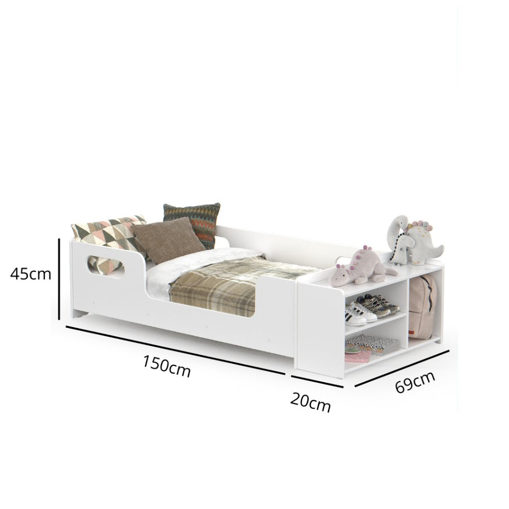 Cama Infantil Montessoriana Baixa para Colchão Nicho e Sapateira Quarto Criança Menina Menino - Imagem 8