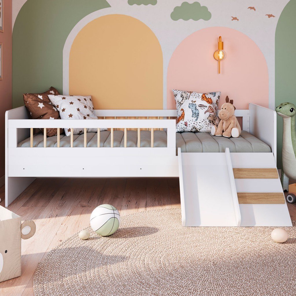 Cama Infantil Montessoriana Affetto com Escada e Escorregador - Imagem 4