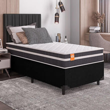 Cama Box Solteiro Colchão Molas Qatar 88x188x60cm Branco / Preto - Suporta até 200Kg - Imagem 2