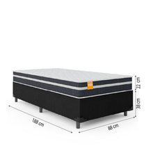 Cama Box Solteiro Colchão Molas Qatar 88x188x60cm Branco / Preto - Suporta até 200Kg - Imagem 3