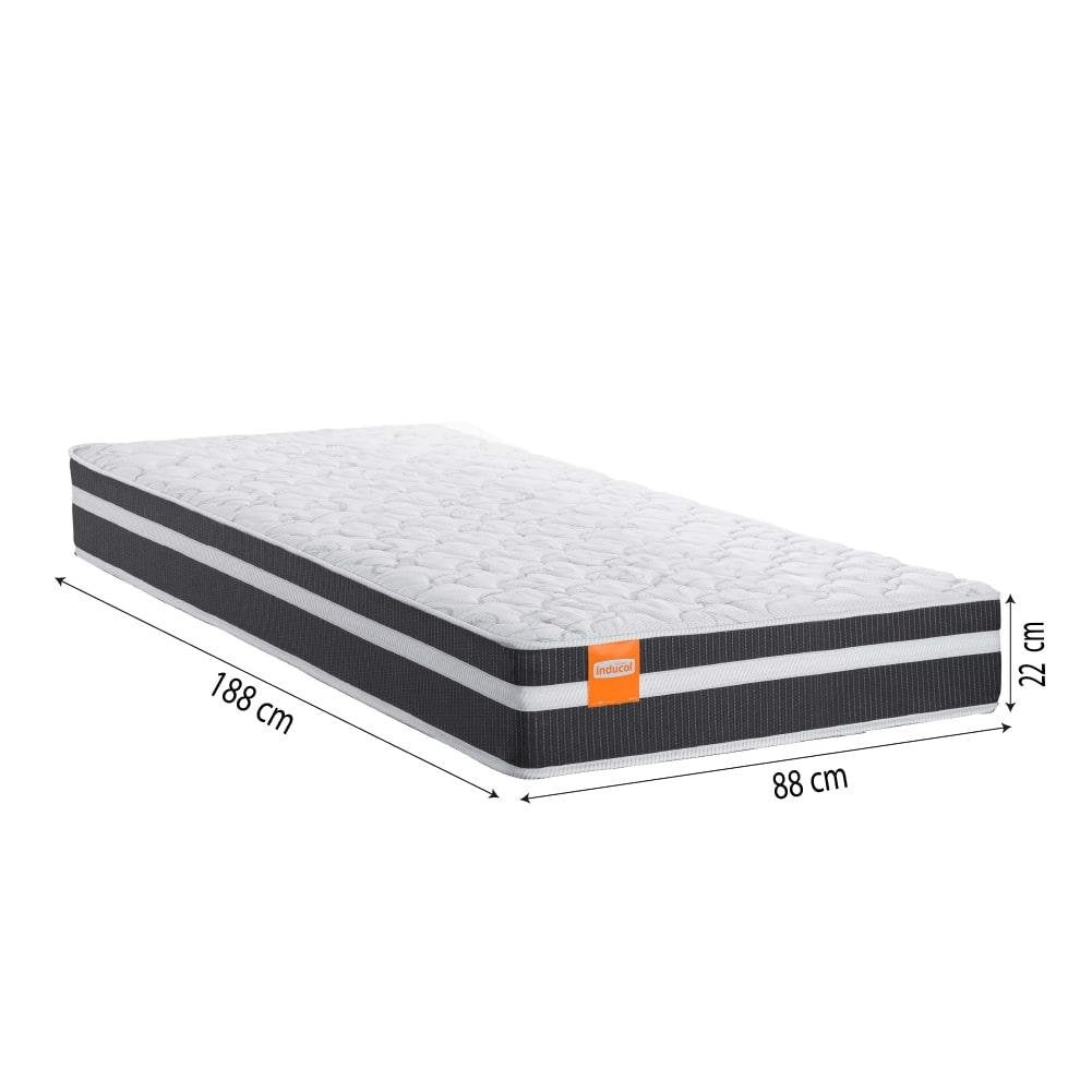 Cama Box Solteiro Colchão Molas Qatar 88x188x60cm Branco / Preto - Suporta até 200Kg - Imagem 4