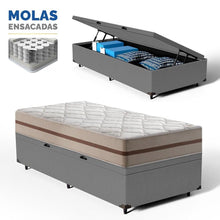 Cama Box Baú com Colchão de Molas Ensacadas Classic Pocket Solteiro 78cm - Imagem 3