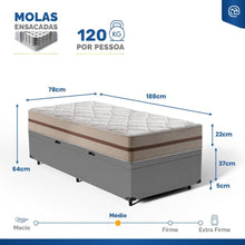 Cama Box Baú com Colchão de Molas Ensacadas Classic Pocket Solteiro 78cm - Imagem 4