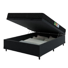 Cama Box Com Baú Casal Colchão Espuma 138x188x53cm Polar Branco / Preto - Imagem 6