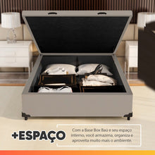 Cama Box Baú Colchão Casal Molas Ensacadas City Pillow Top 138x188x64cm Branco / Bege Hellen - Imagem 8