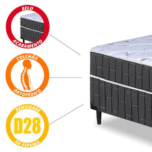 Cama Box Casal Conjugado Granada Umaflex Preto/branco Flor - Imagem 5