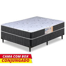 Cama Box Casal Conjugado Granada Umaflex Preto/branco Flor - Imagem 6