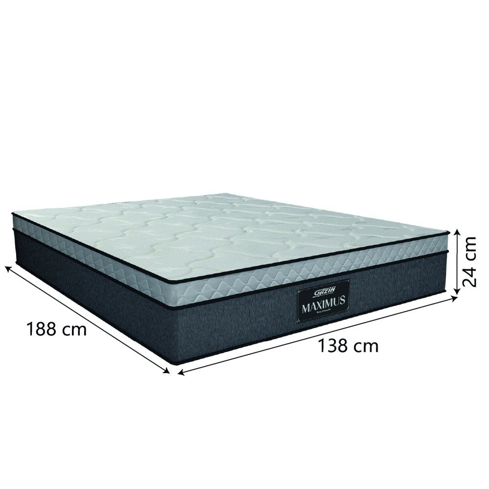 Cama Box Casal Colchão Gazin Molas Ensacadas 138x188x62cm Linho Grafite / Preto - Suporta até 120Kg por Pessoa - Imagem 4