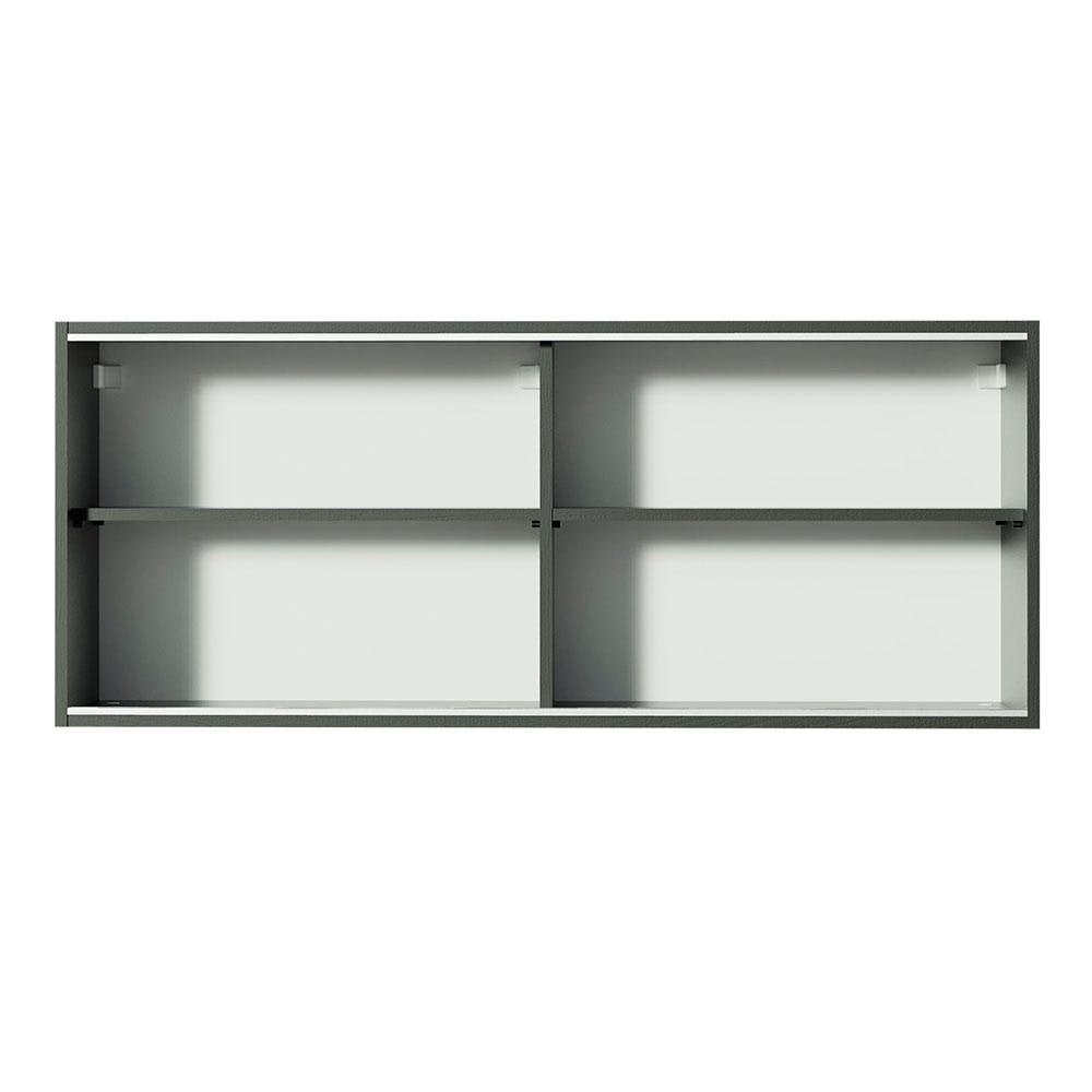 Armário de Cozinha Aéreo 2 Portas de Correr de Vidro Reflex Preto - Imagem 7