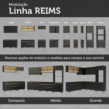 Armário de Cozinha Aéreo 2 Portas de Correr de Vidro Reflex Preto - Imagem 8