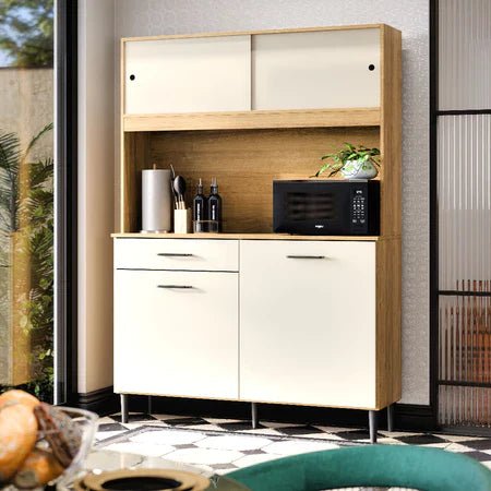 Armário De Cozinha Compacto Com 4 Portas E 1 Gaveta - Imagem 8