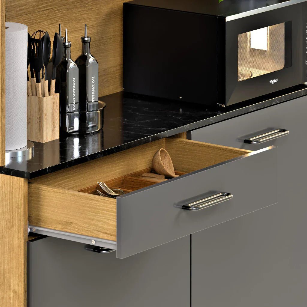 Armário De Cozinha Compacto Com 4 Portas E 1 Gaveta - Imagem 4